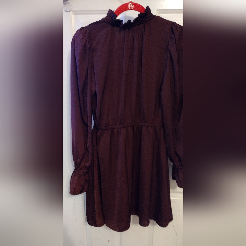 Silky comfy tunic, dark burgundy color - Picture 2 of 2